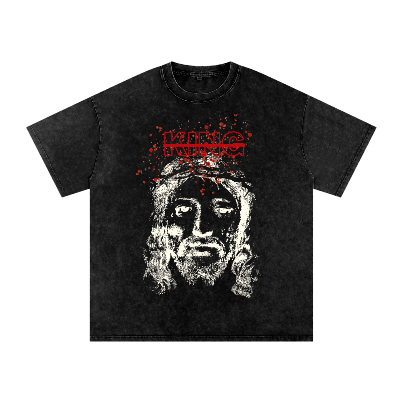 Jesus is King Snow Washed Oversized Cotton T-Shirt