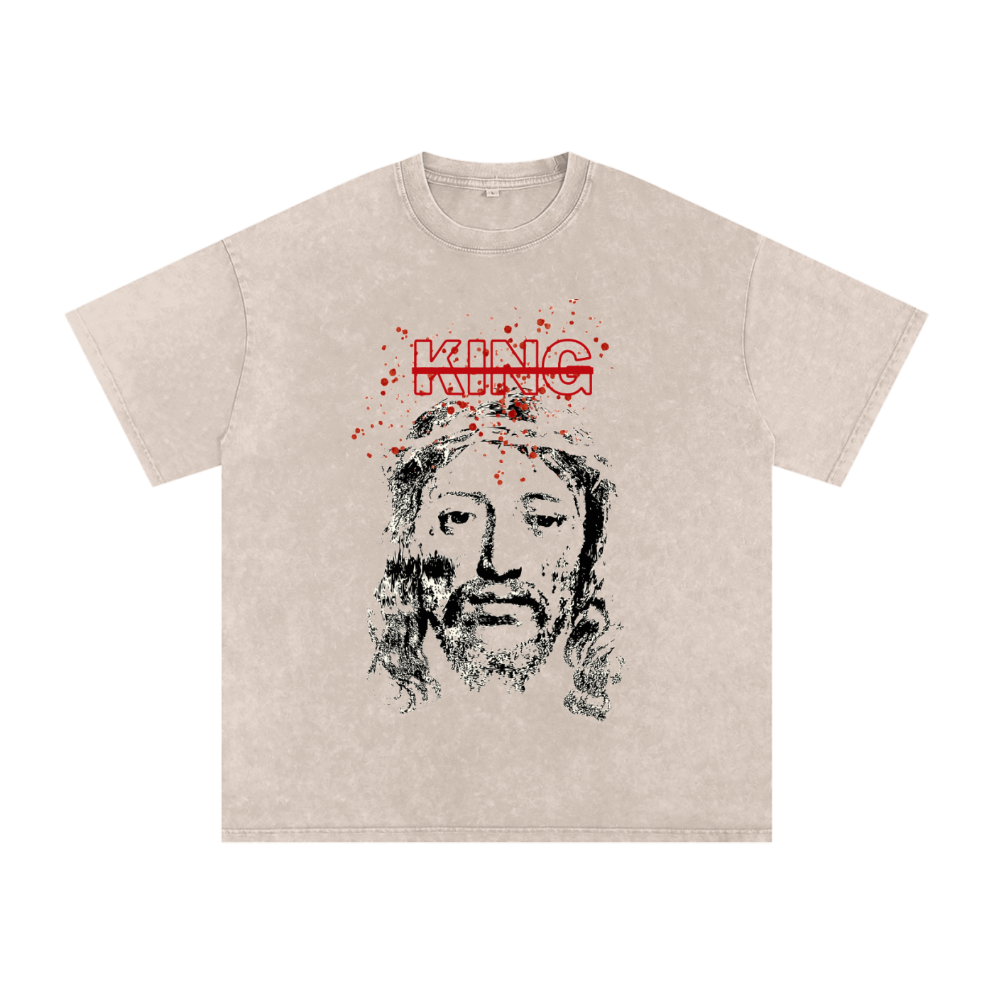 Jesus is King Snow Washed Oversized Cotton T-Shirt