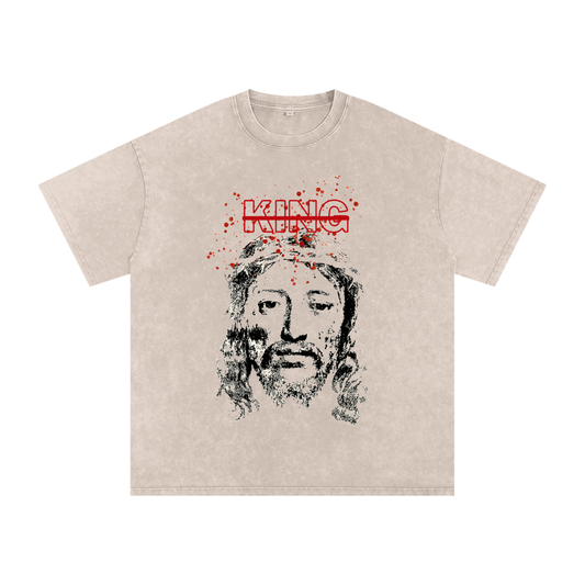 Jesus is King Snow Washed Oversized Cotton T-Shirt