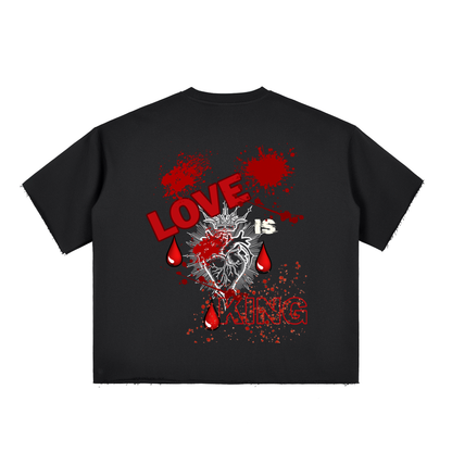 Jesus is King Boxy Half-Sleeve Raw-Edge T-Shirt