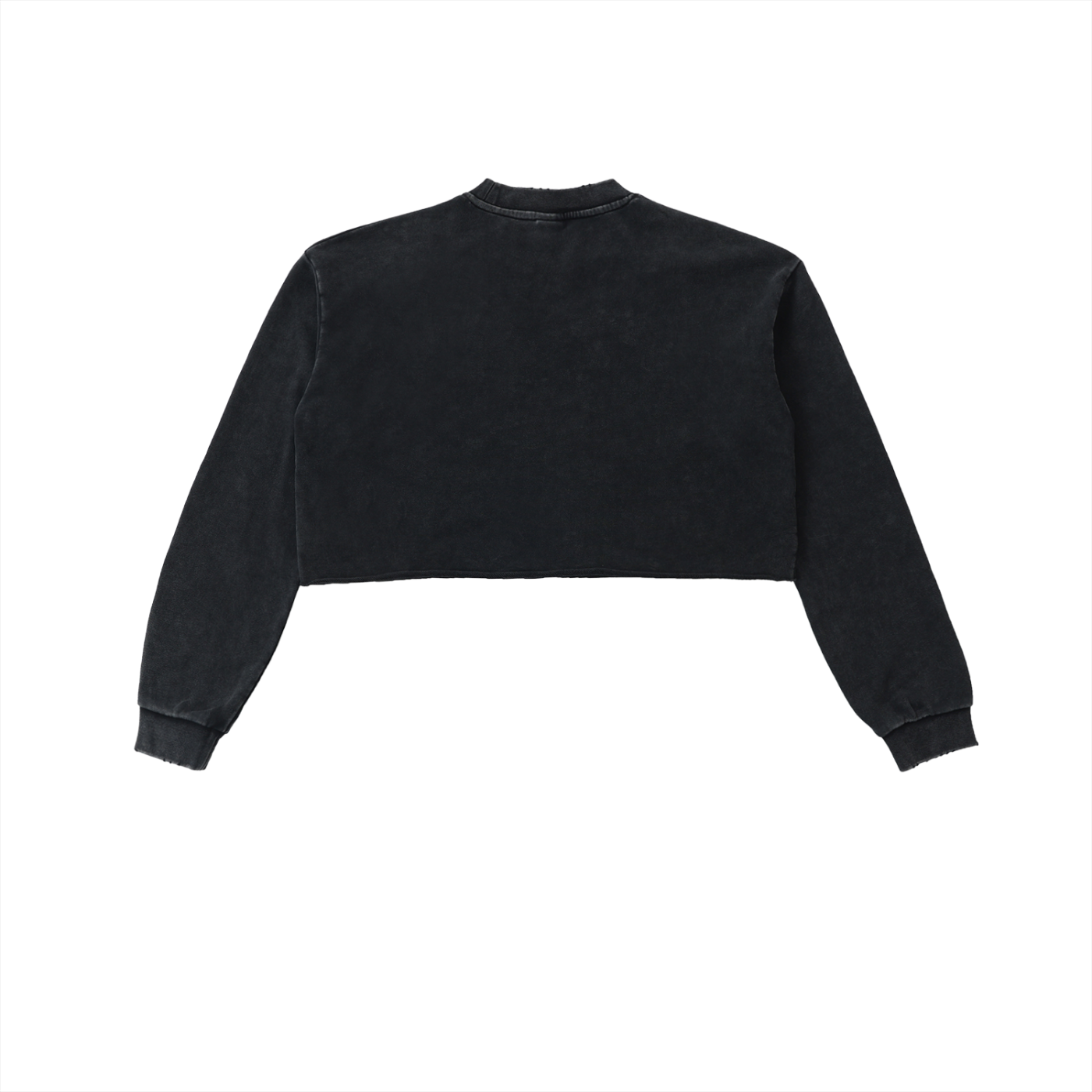 Psalm 91 Snow Washed Raw Edge Cropped Sweatshirt