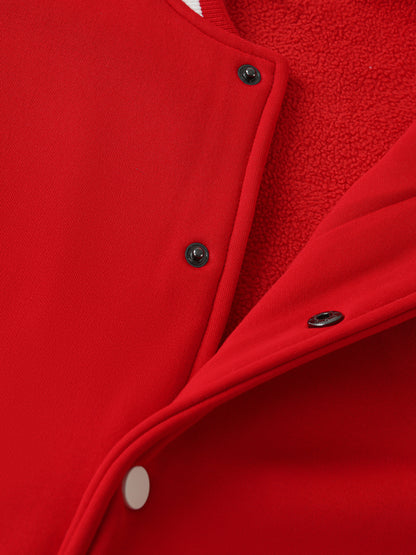 "Better Together" Two-Tone Fleeced Varsity Jacket